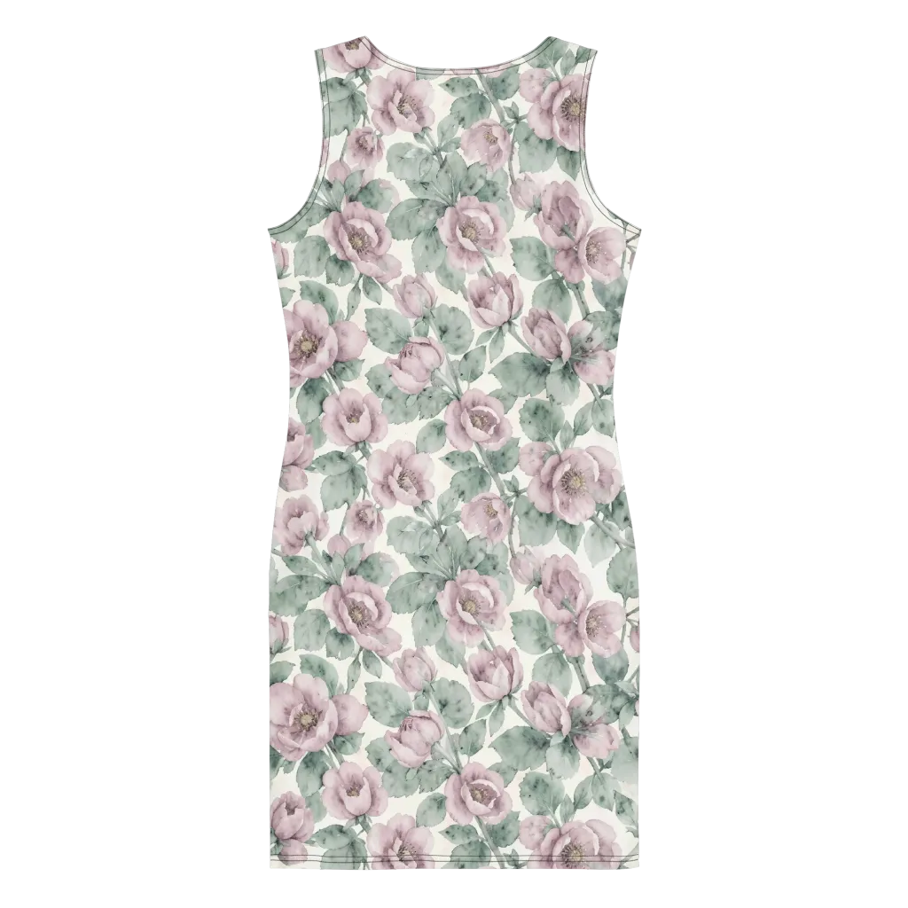 Blush Herbarium on Bodycon Dress — Back
