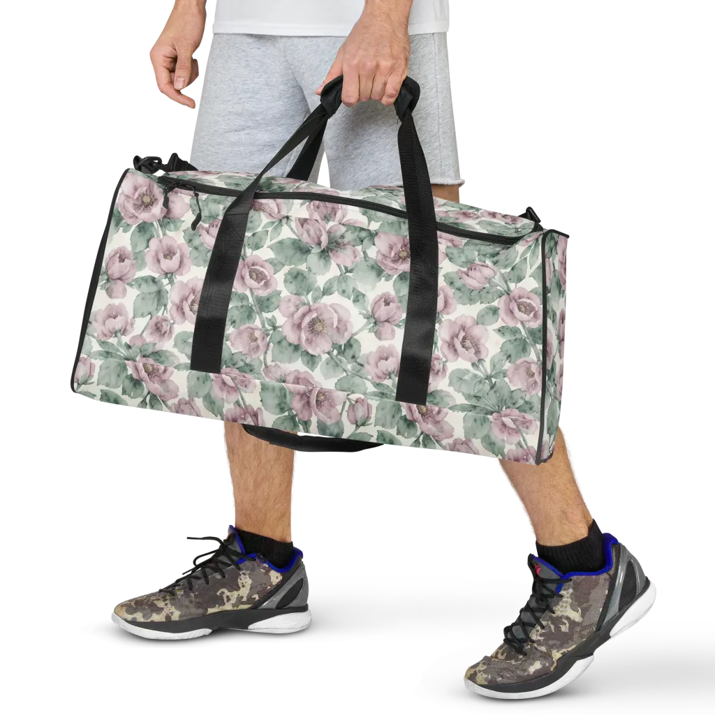 Blush Herbarium on Duffle Bag — Front