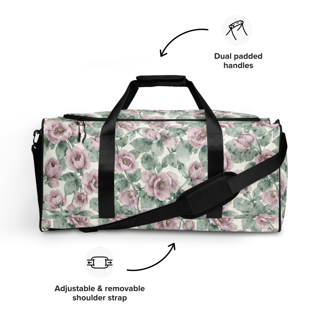 Blush Herbarium on Duffle Bag — Front