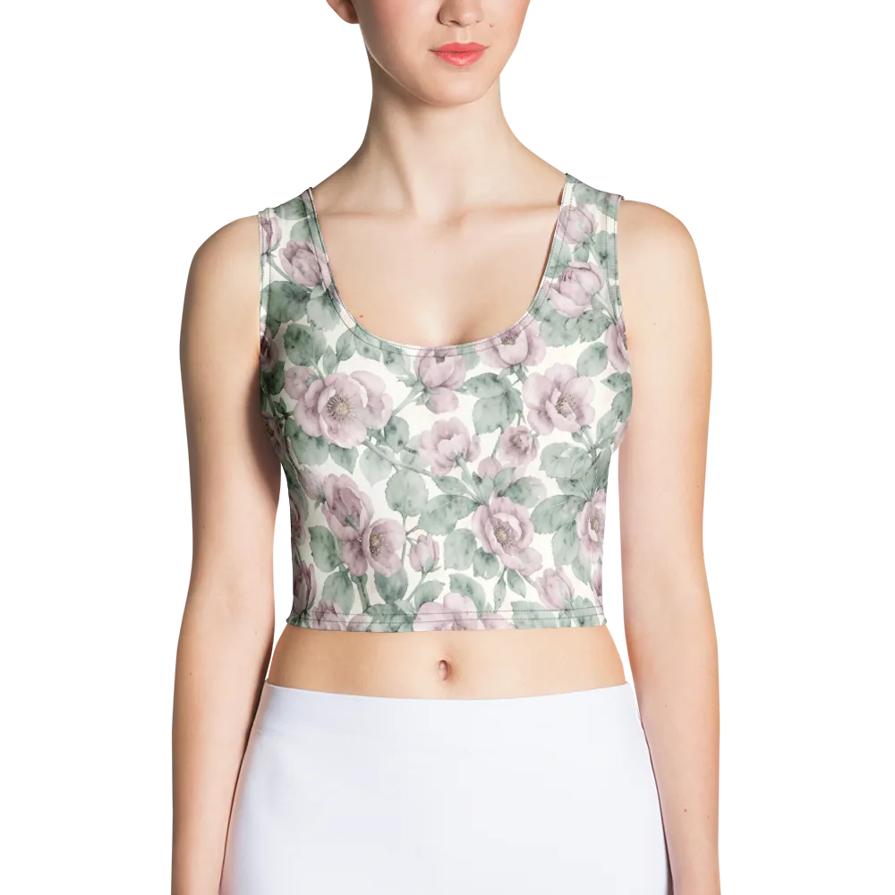 Blush Herbarium on Crop Top — Front