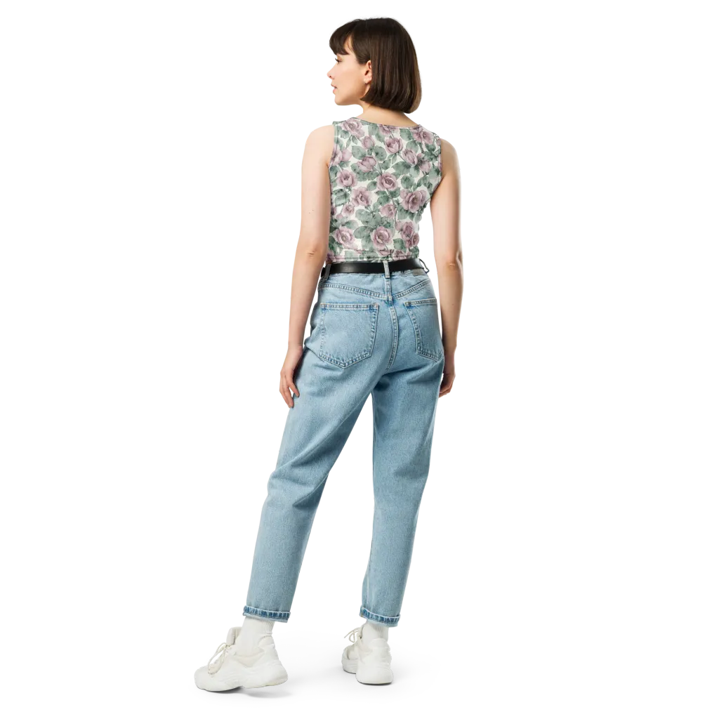 Blush Herbarium on Crop Top — Back