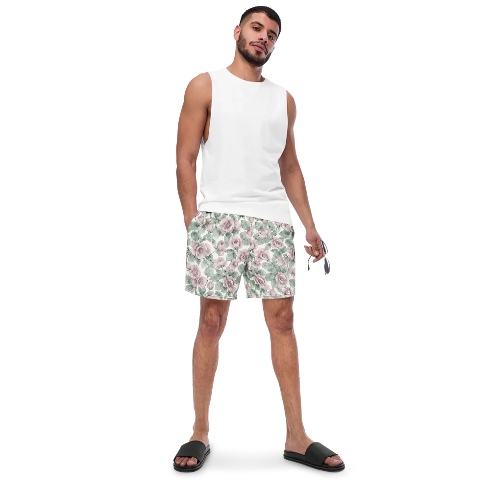 Blush Herbarium on Swim Trunks — Front