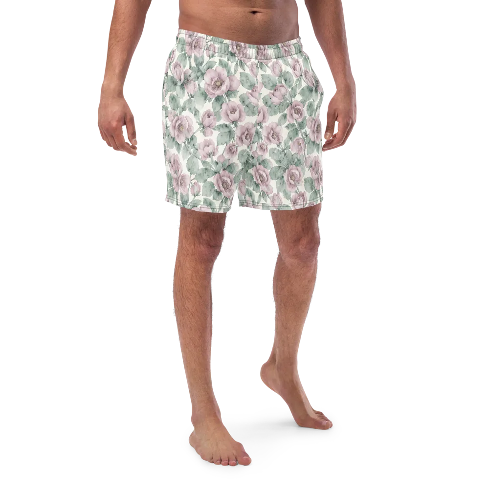 Blush Herbarium on Swim Trunks — Front