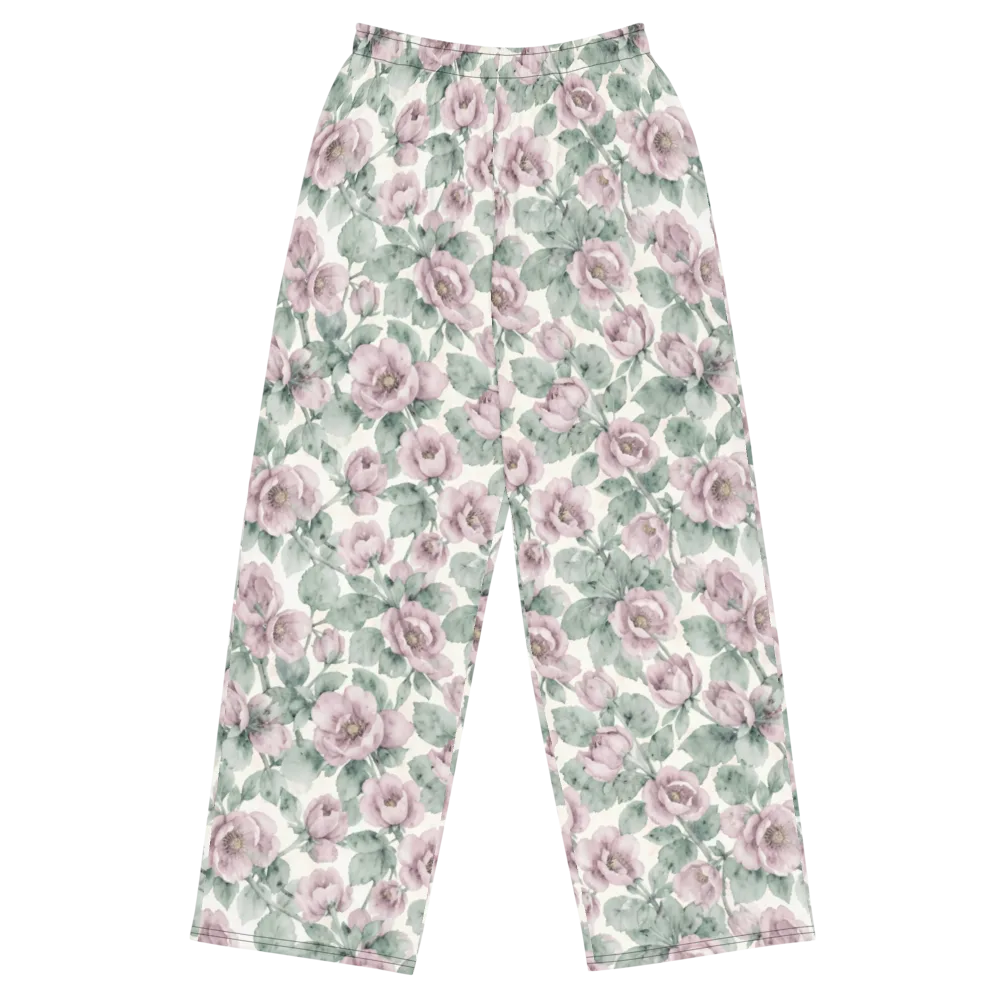 Blush Herbarium on Wide-Leg Pants — Front