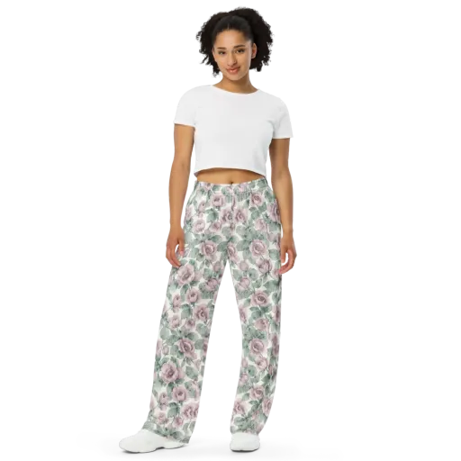 Blush Herbarium on a Wide-Leg Pants