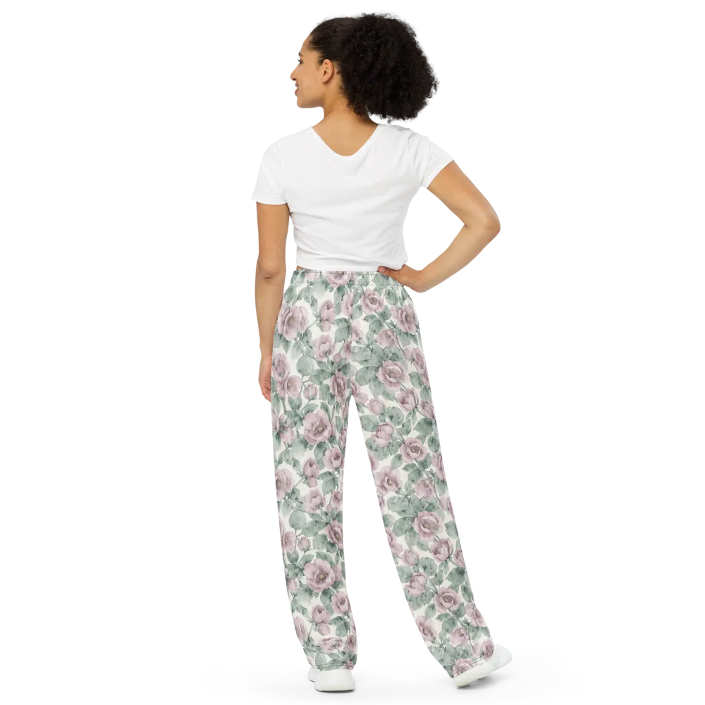 Blush Herbarium on Wide-Leg Pants — Back