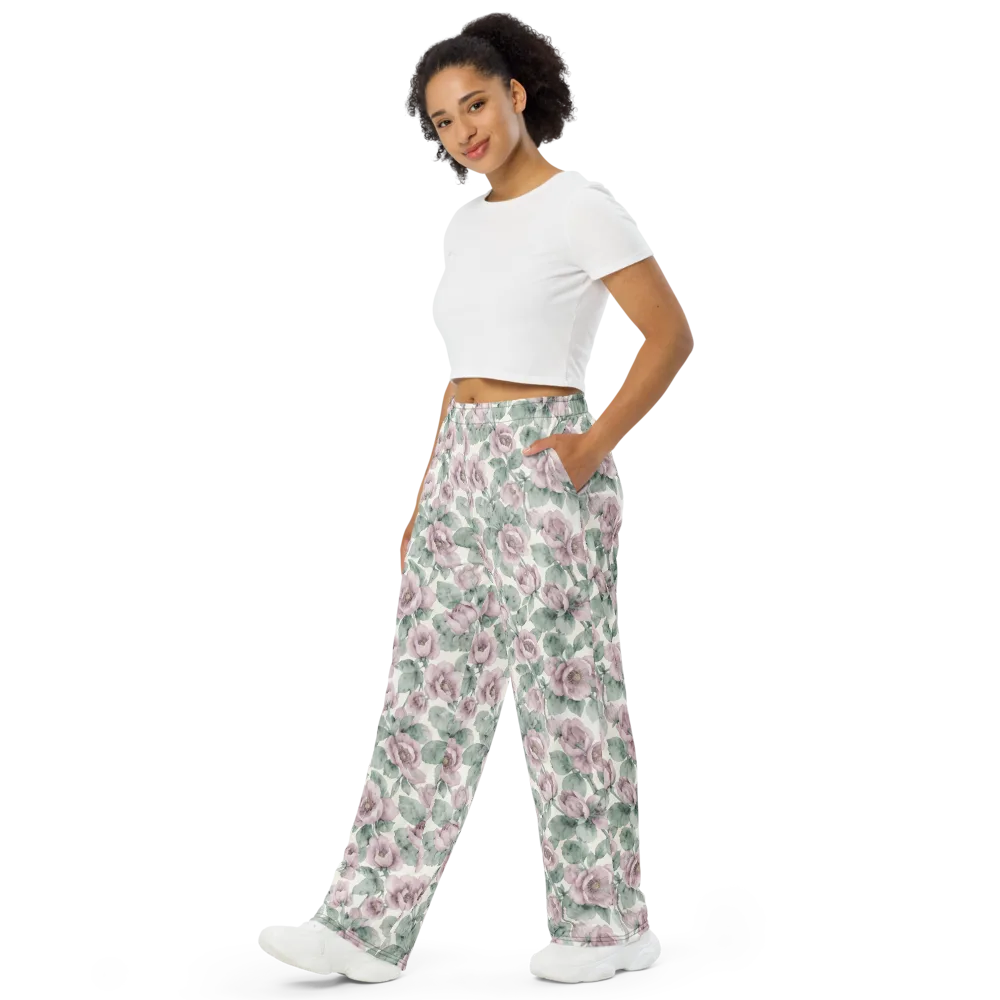 Blush Herbarium on Wide-Leg Pants — Left Front