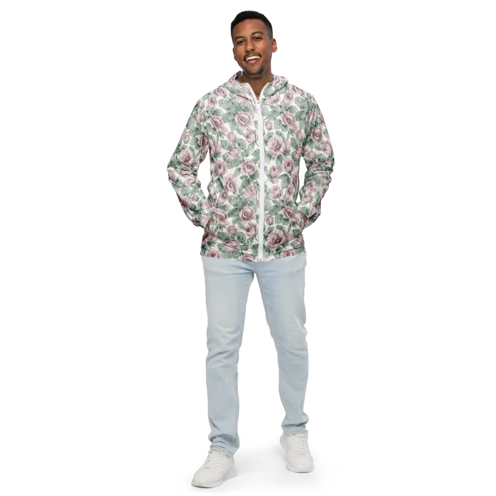 Blush Herbarium on Men's Windbreaker — Front