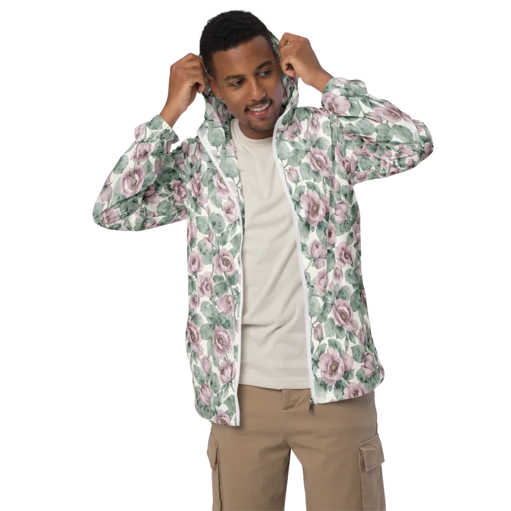 Blush Herbarium on Men's Windbreaker — Front