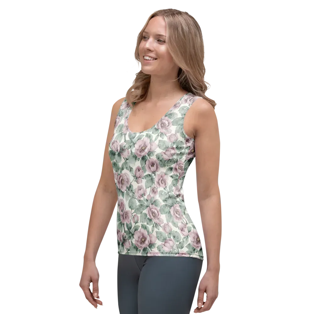 Blush Herbarium on Women's Tank Top — Left Front