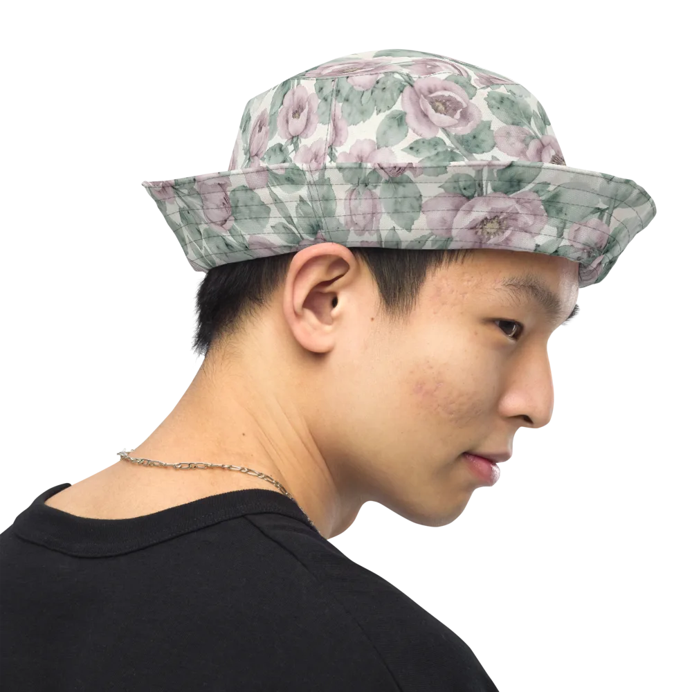 Blush Herbarium on Reversible Bucket Hat — Right Outside