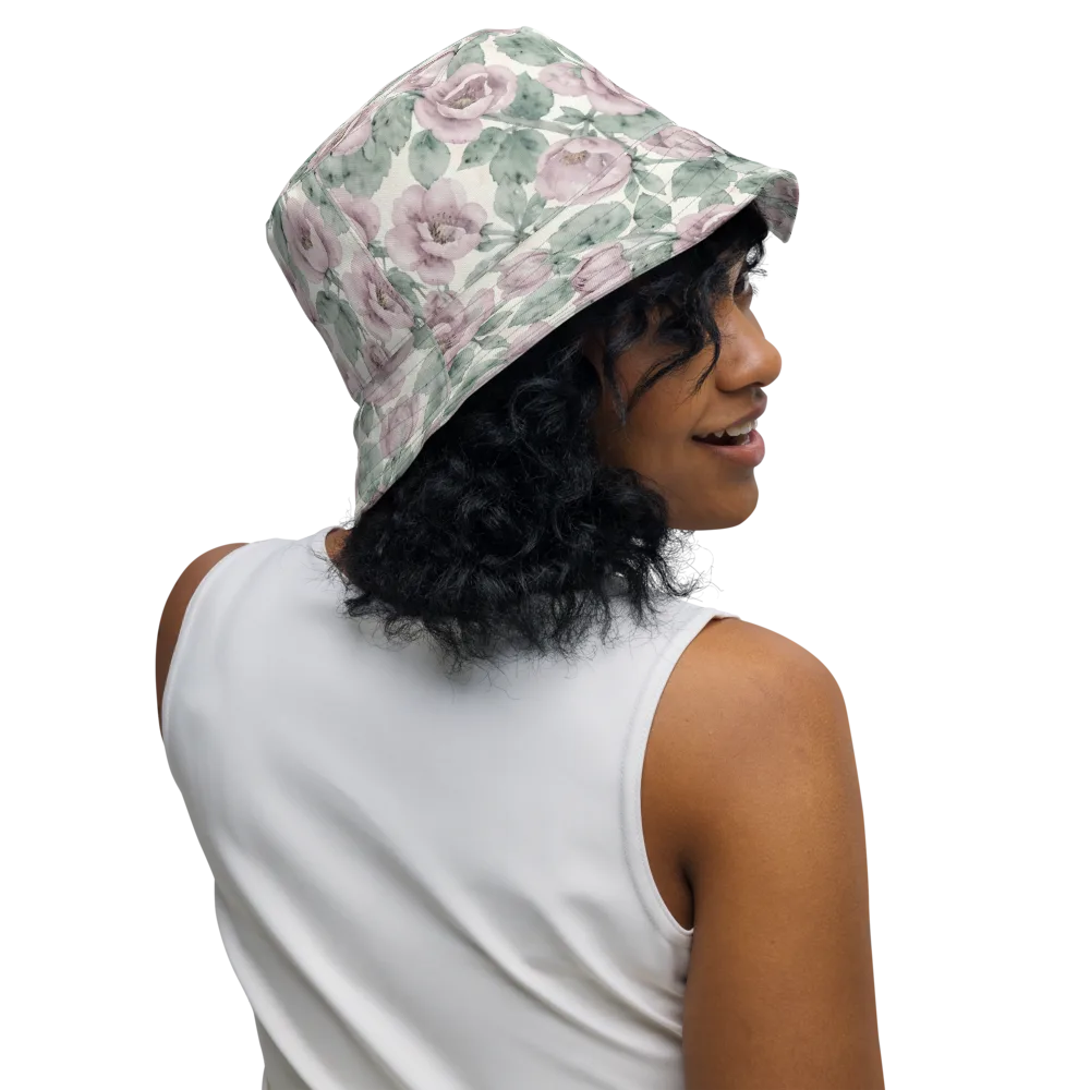 Blush Herbarium on Reversible Bucket Hat — Right Outside