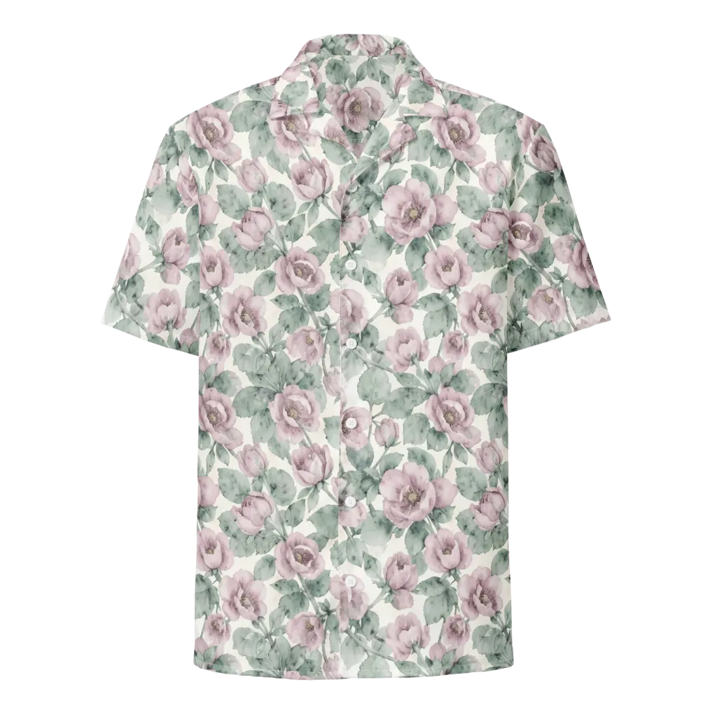 Blush Herbarium on Button Shirt — Front