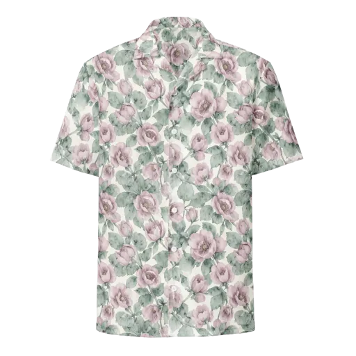 Blush Herbarium on a Button Shirt