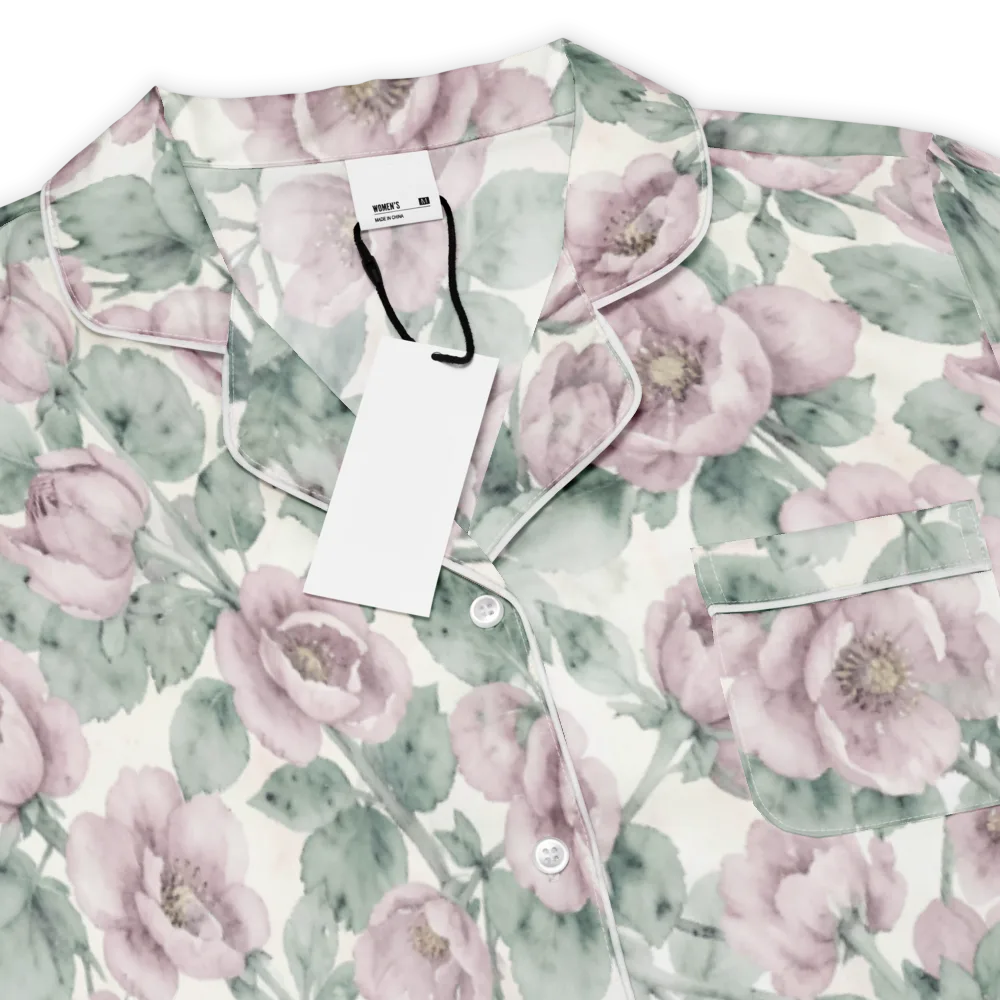 Blush Herbarium on Women's Short Sleeve Pajama Top — Product details