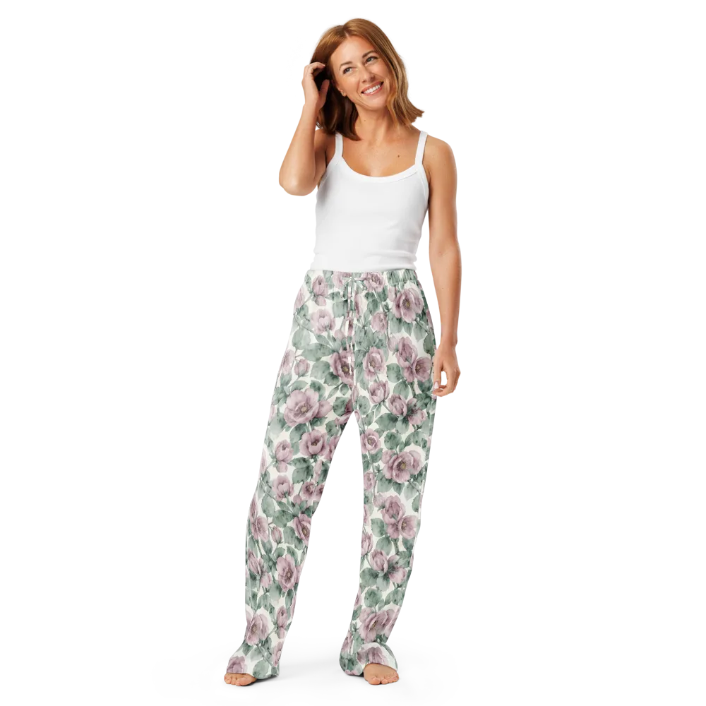 Blush Herbarium on Women's Pajama Pants — Front