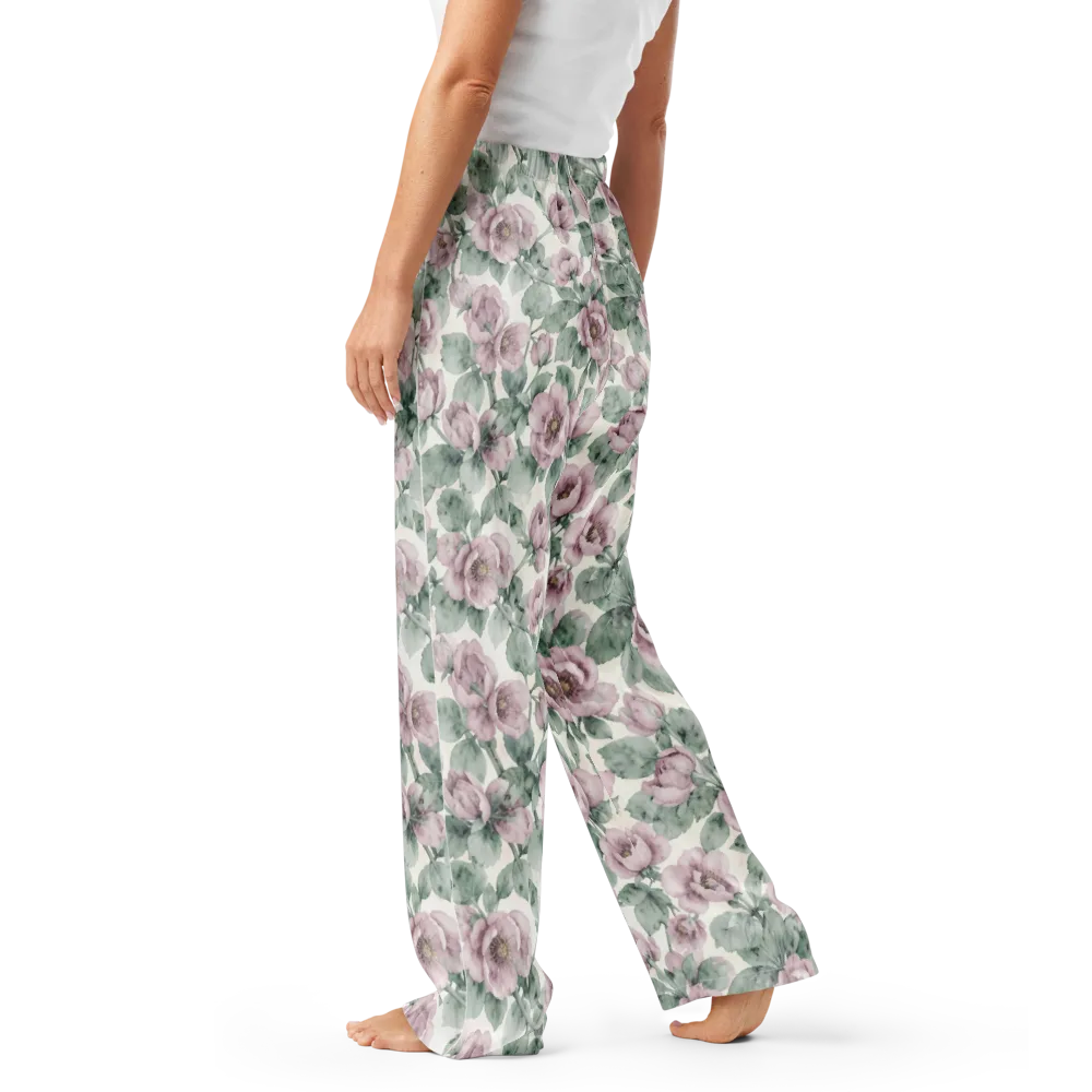 Blush Herbarium on Women's Pajama Pants — Left