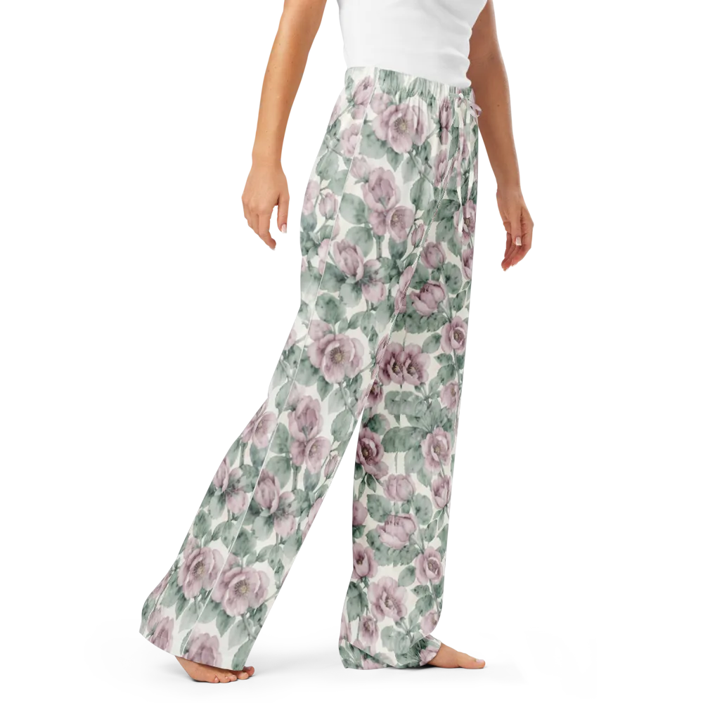 Blush Herbarium on Women's Pajama Pants — Right Front