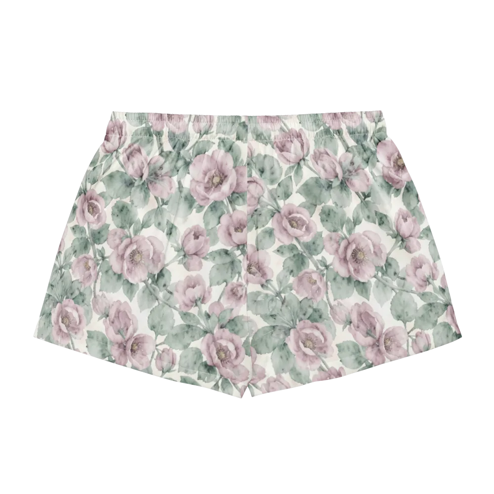 Blush Herbarium on Women's Pajama Shorts — Back