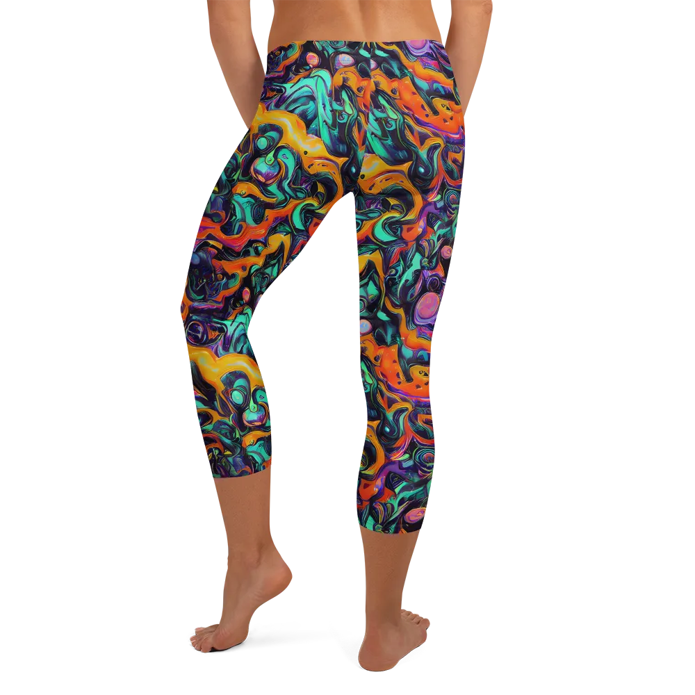 Saturated Dreams on Capri Leggings — Back
