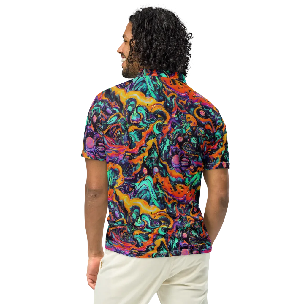 Saturated Dreams on Men's Slim Fit Polo Shirt — Back