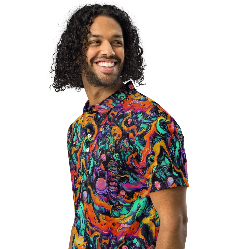 Saturated Dreams on Men's Slim Fit Polo Shirt — Left Front