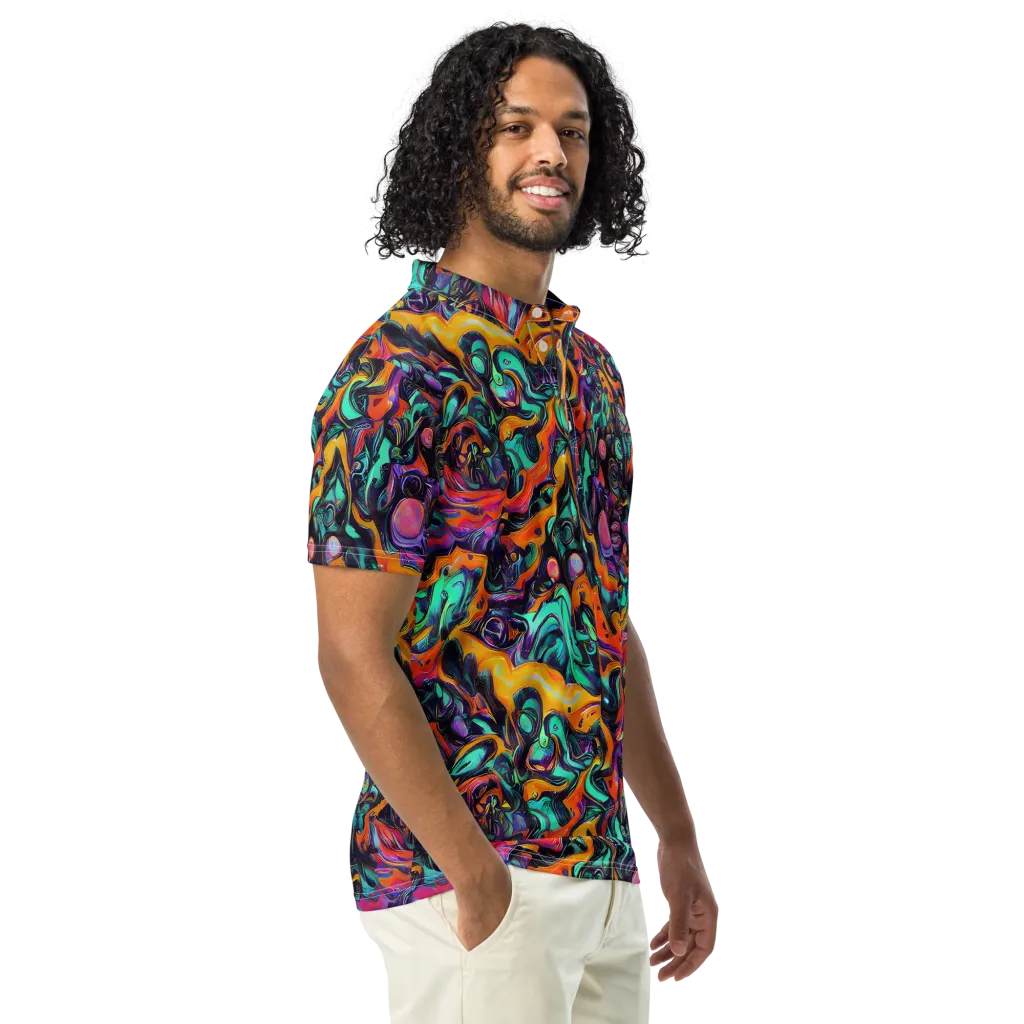Saturated Dreams on Men's Slim Fit Polo Shirt — Right Front