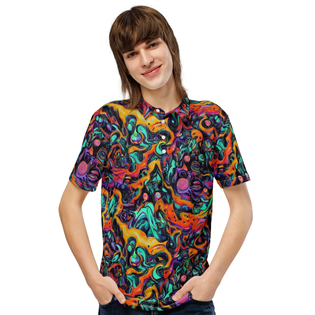 Saturated Dreams on Men's Slim Fit Polo Shirt — Front