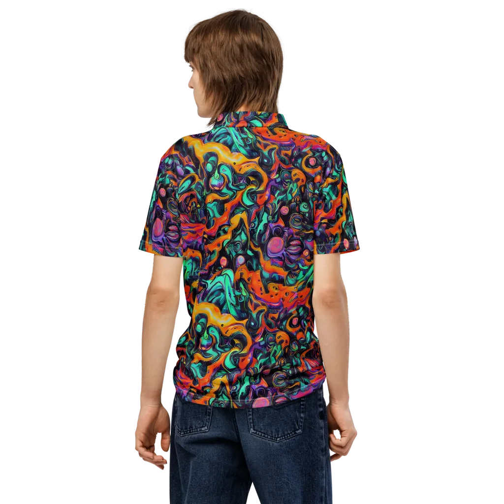 Saturated Dreams on Men's Slim Fit Polo Shirt — Back