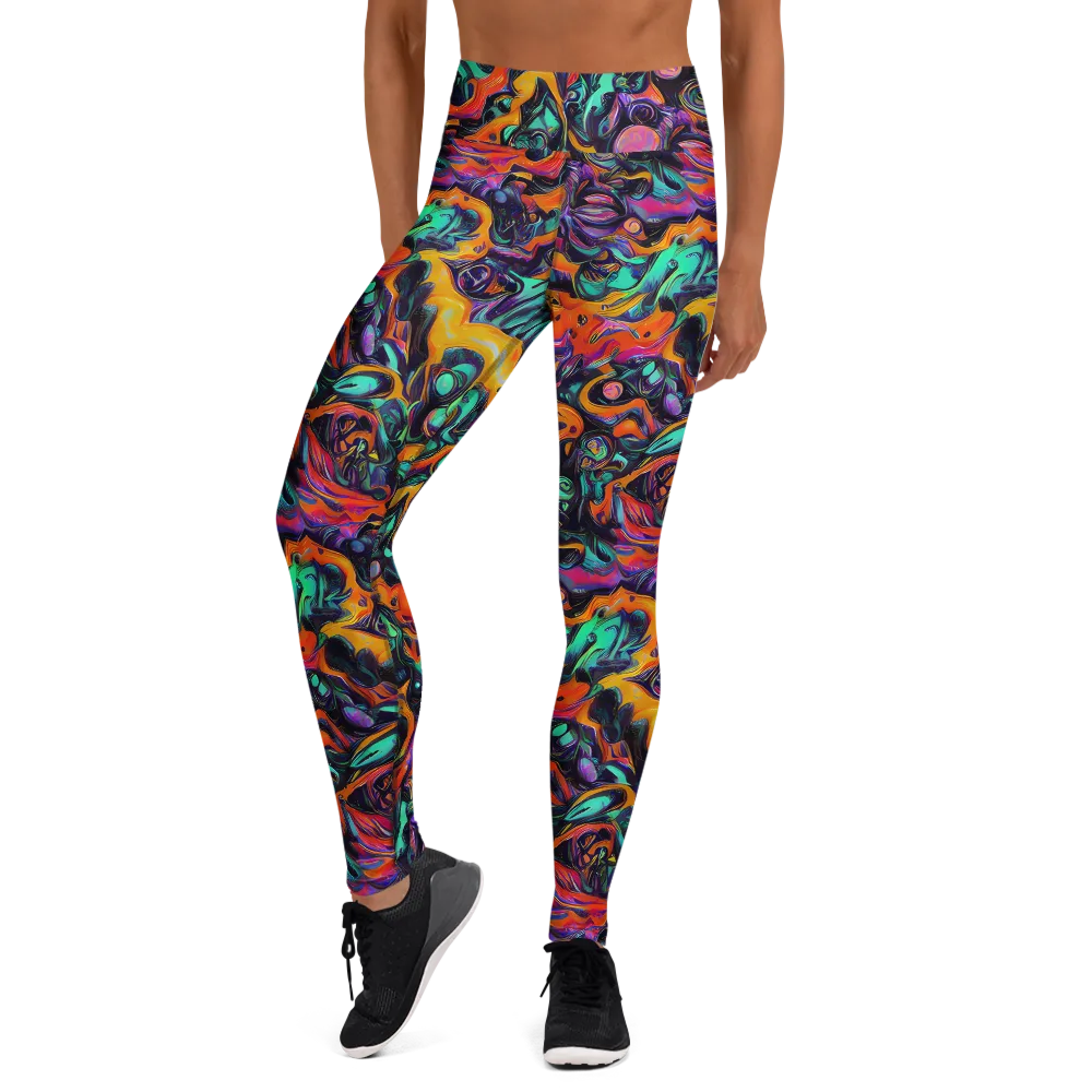 Saturated Dreams on Yoga Leggings — Front