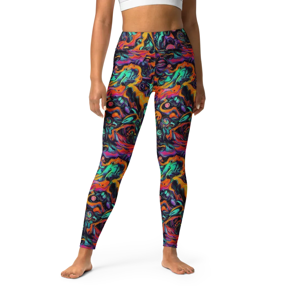 Saturated Dreams on Yoga Leggings — Front