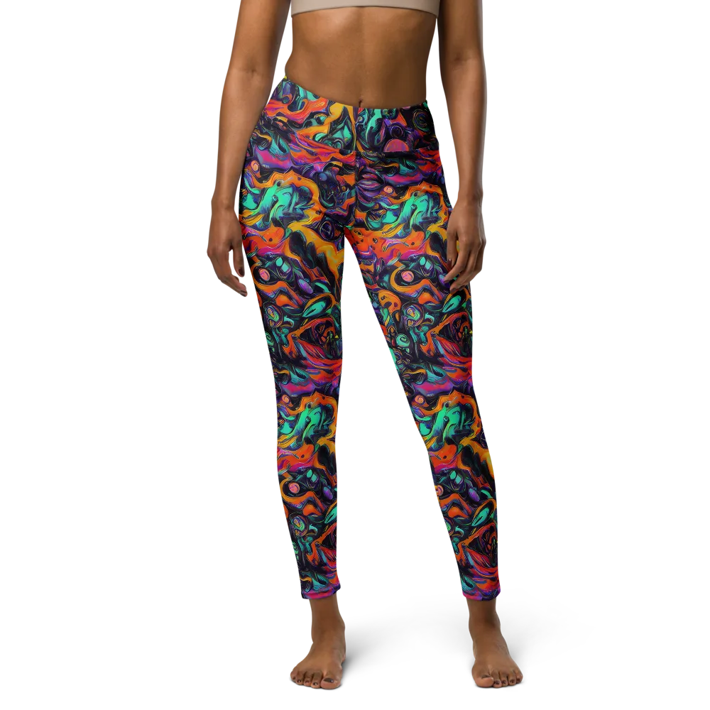 Saturated Dreams on Yoga Leggings — Front