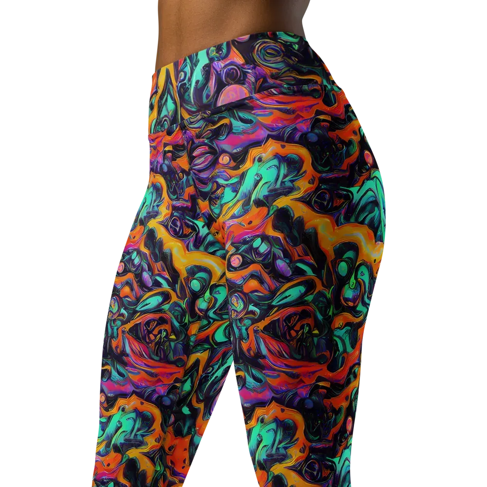 Saturated Dreams on Yoga Leggings — Left Front