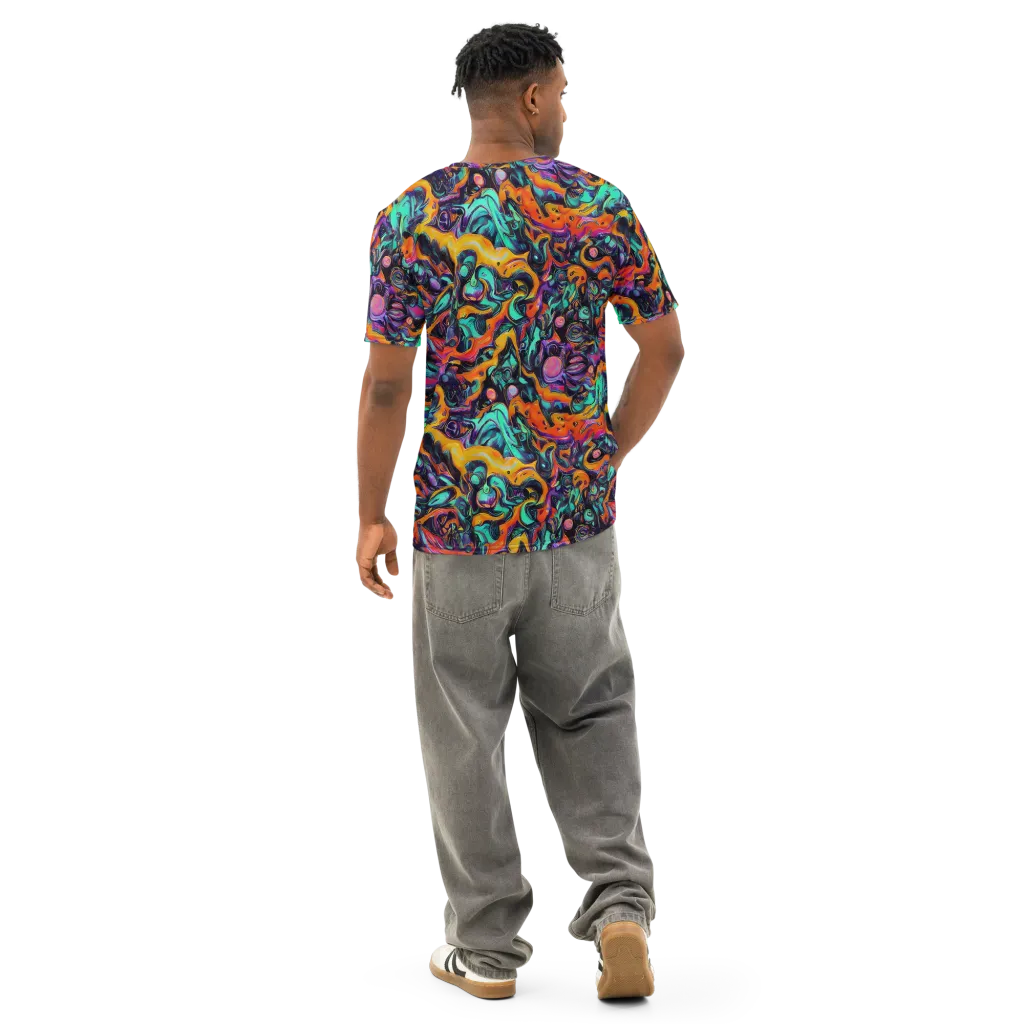 Saturated Dreams on Men's Cotton Crew Neck T-Shirt — Back