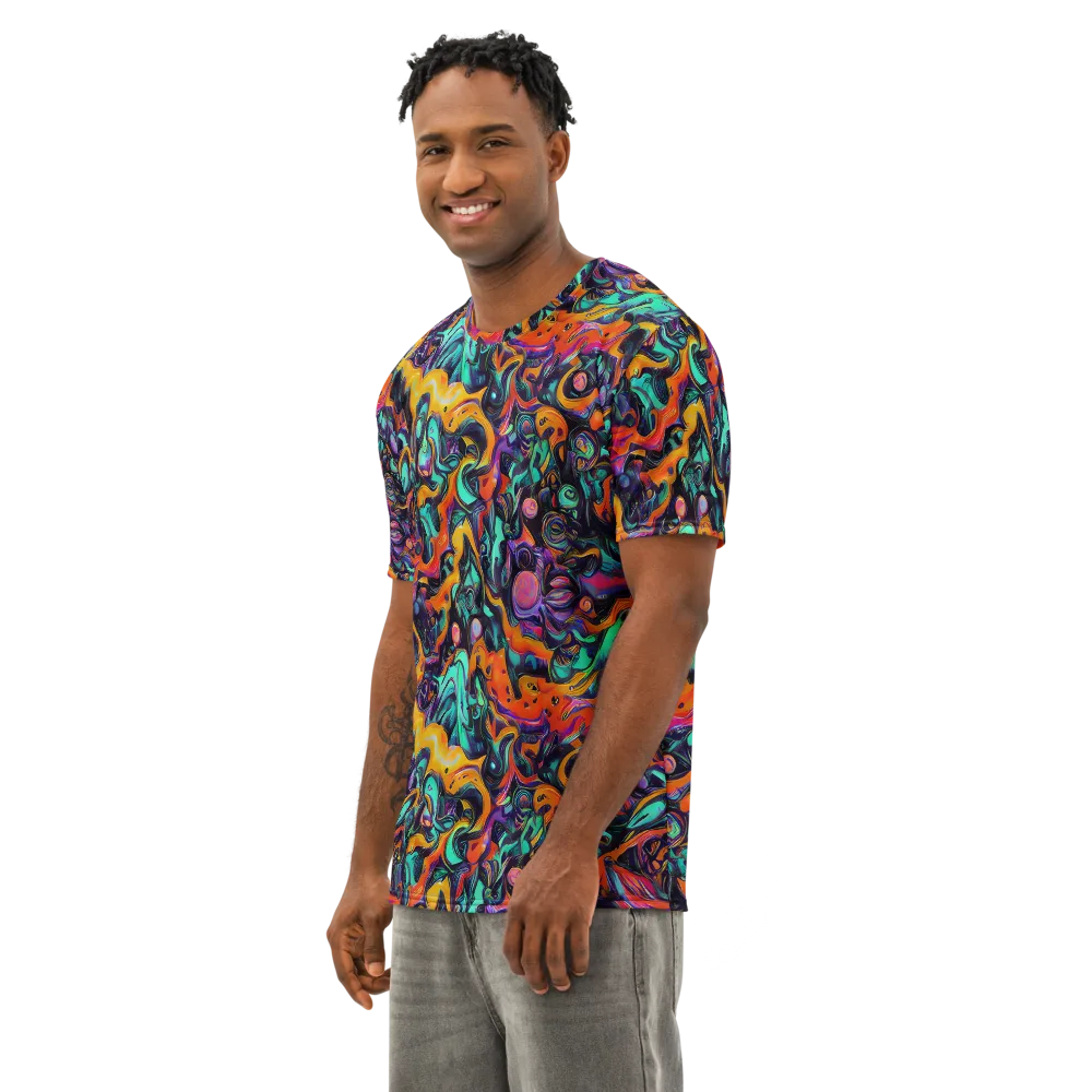Saturated Dreams on Men's Cotton Crew Neck T-Shirt — Left Front