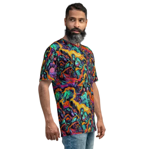 Saturated Dreams on a Men's Crew Neck T-Shirt