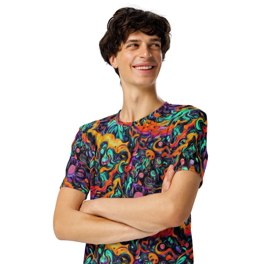 Saturated Dreams on Men's Crew Neck T-Shirt — Left Front