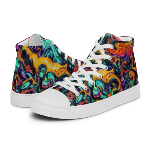 Saturated Dreams on a Men's High Top Canvas Shoes