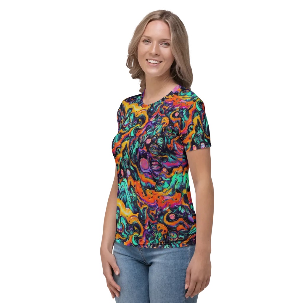 Saturated Dreams on Women's Crew Neck T-Shirt — Left