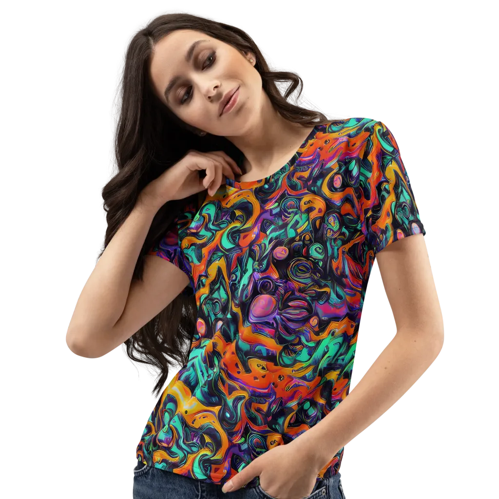 Saturated Dreams on Women's Crew Neck T-Shirt — Left Front
