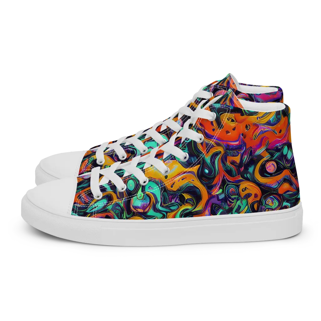 Saturated Dreams on Women's High Top Canvas Shoes — Left