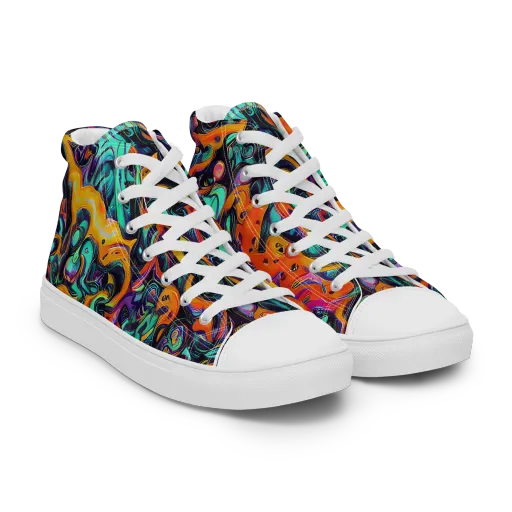 Saturated Dreams on a Women's High Top Canvas Shoes