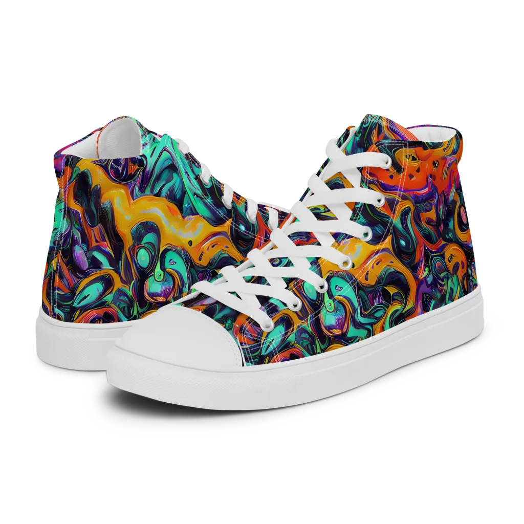 Saturated Dreams on Women's High Top Canvas Shoes — Left