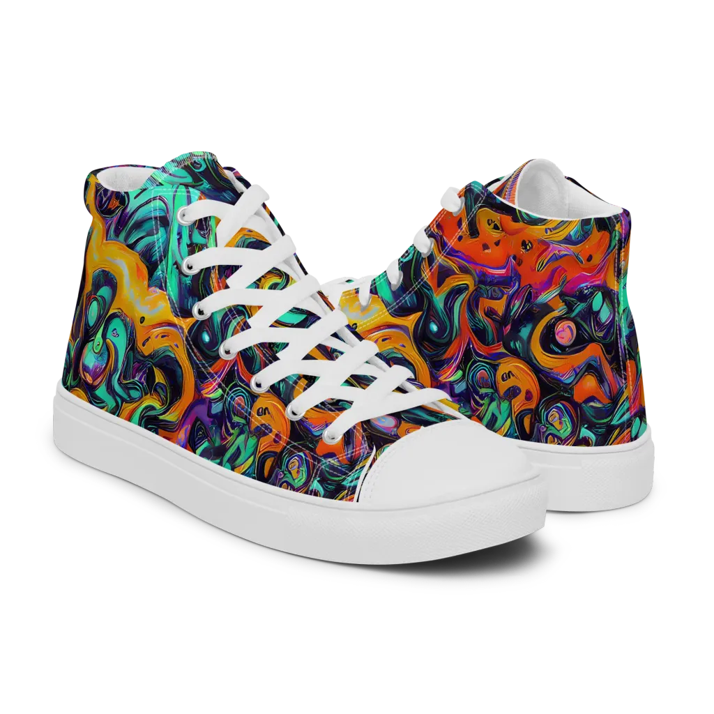 Saturated Dreams on Women's High Top Canvas Shoes — Right