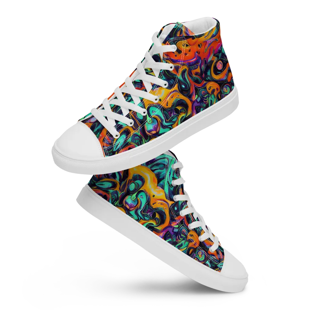 Saturated Dreams on Women's High Top Canvas Shoes — Front
