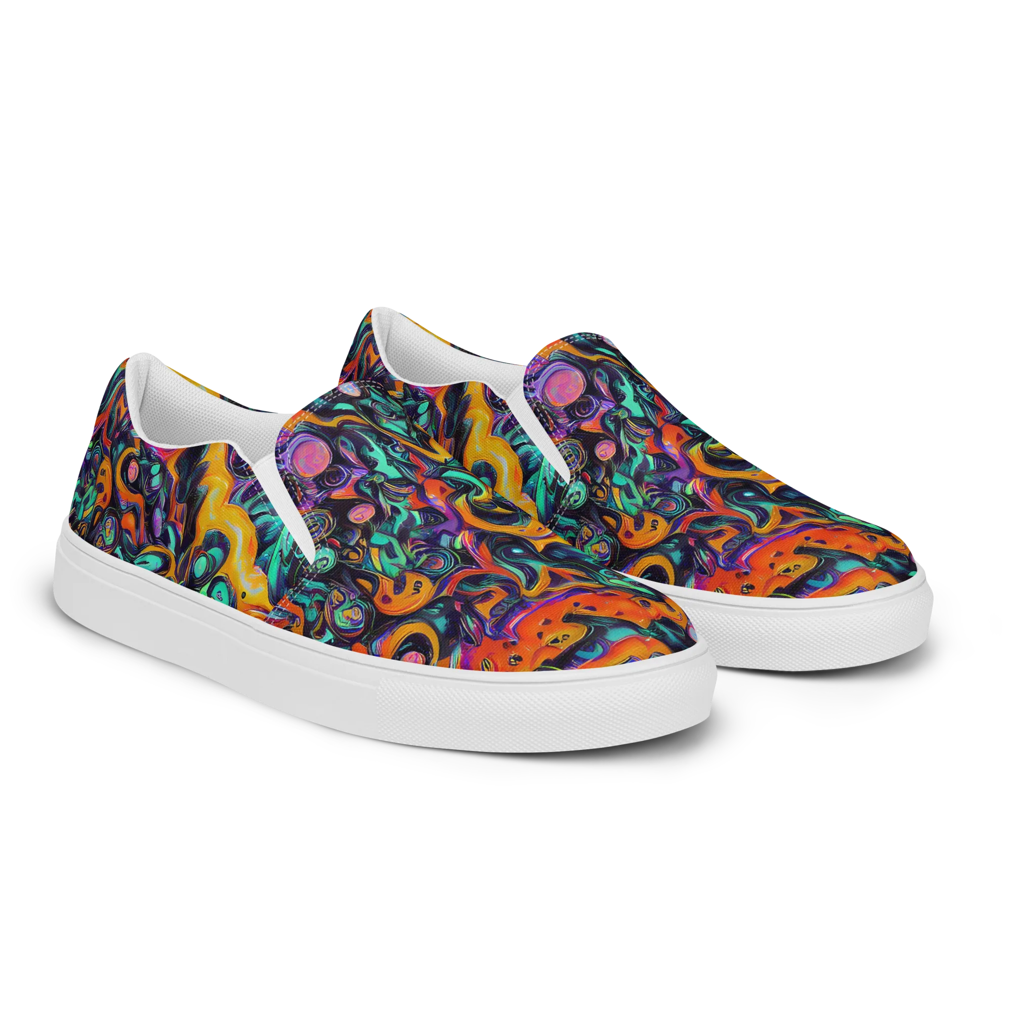 Saturated Dreams on Men's Slip-On Canvas Shoes — Right Front