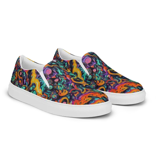 Saturated Dreams on a Men's Slip-On Canvas Shoes