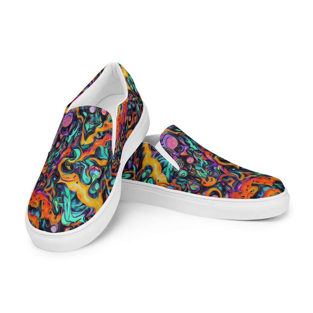 Saturated Dreams on Men's Slip-On Canvas Shoes — Left Front