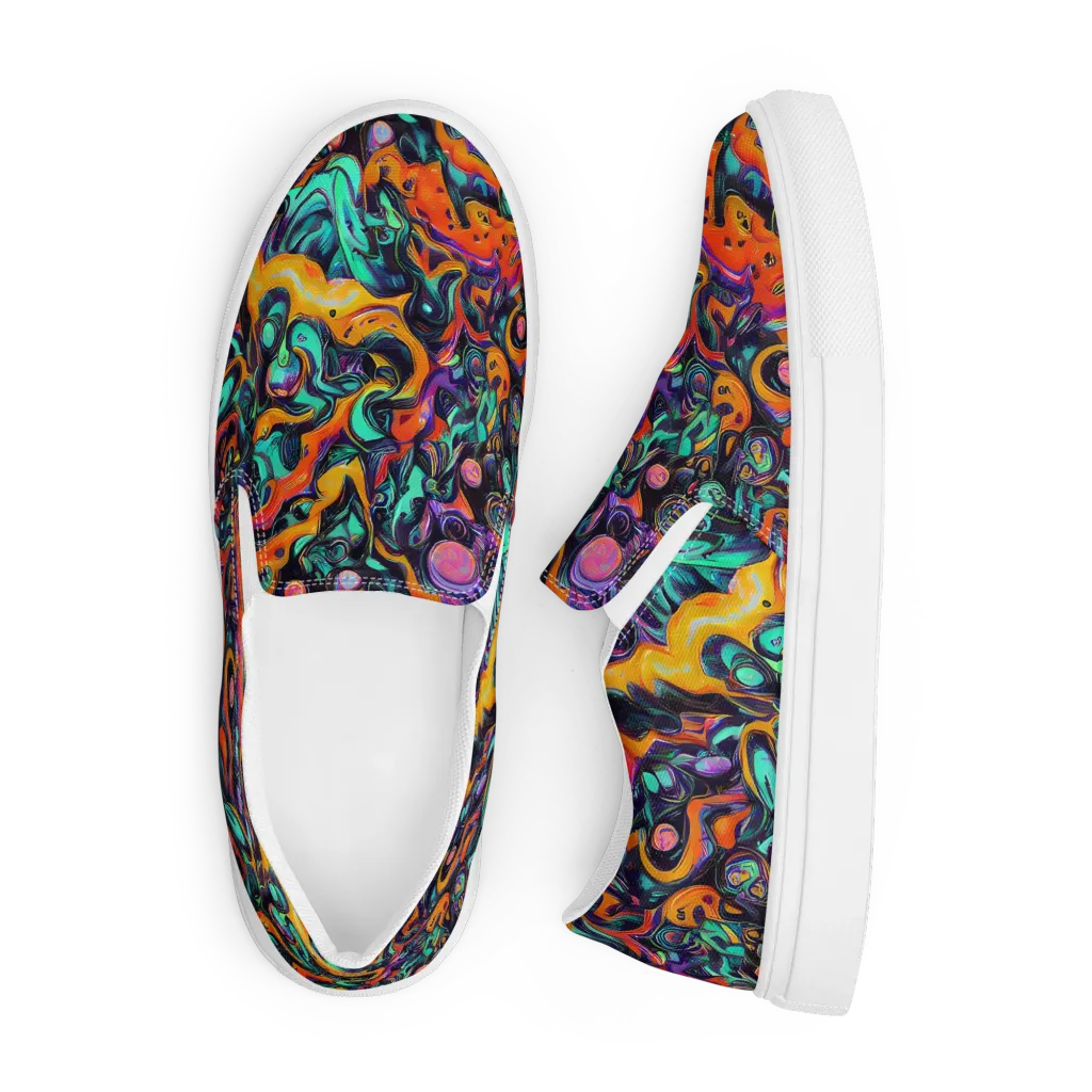 Saturated Dreams on Men's Slip-On Canvas Shoes — Front