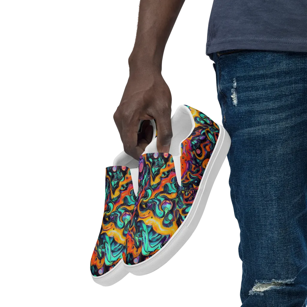 Saturated Dreams on Men's Slip-On Canvas Shoes — Left Front